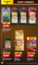 Gazetka promocyjna Lidl - GAZETKA - Gazetka - ważna od 08.03 do 08.03.2025 - strona 48 - produkty: Torebka, Kawa rozpuszczalna, Gin, Kawa ziarnista, Kawa, Herbata czarna, Lavazza, Jacobs, Herbata