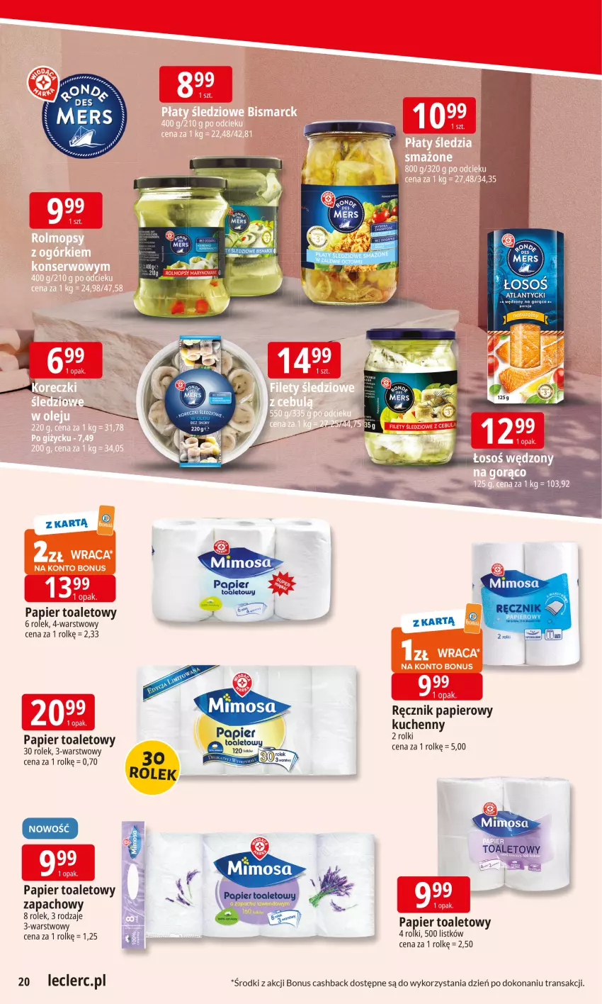 Gazetka promocyjna E Leclerc - ważna 20.10 do 27.10.2025 - strona 20 - produkty: AEG, Cebula, Fa, Mop, Papier, Papier toaletowy, Płaty śledziowe, Ręcznik, Rolki, Tran