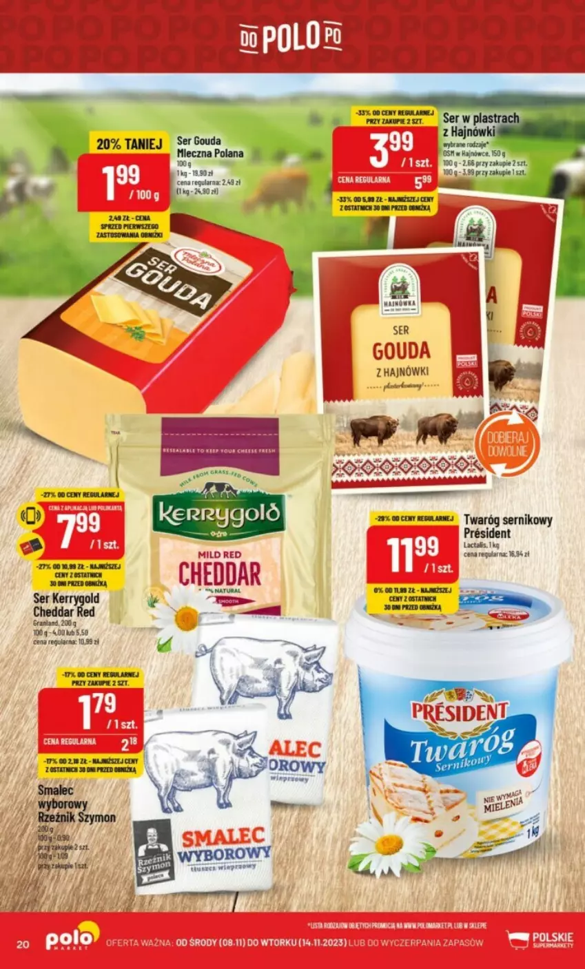 Gazetka promocyjna PoloMarket - ważna 08.11 do 14.11.2023 - strona 13 - produkty: Cheddar, Gouda, Gra, LANA, Miecz, Ser, Twaróg