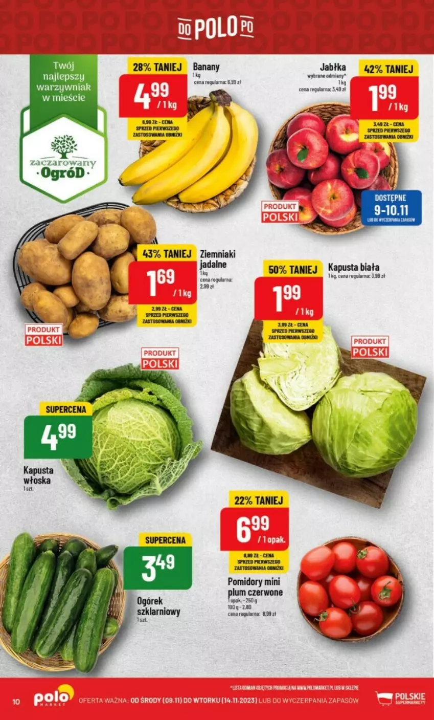 Gazetka promocyjna PoloMarket - ważna 08.11 do 14.11.2023 - strona 2 - produkty: Banany, Jabłka, Pomidory, Ziemniaki