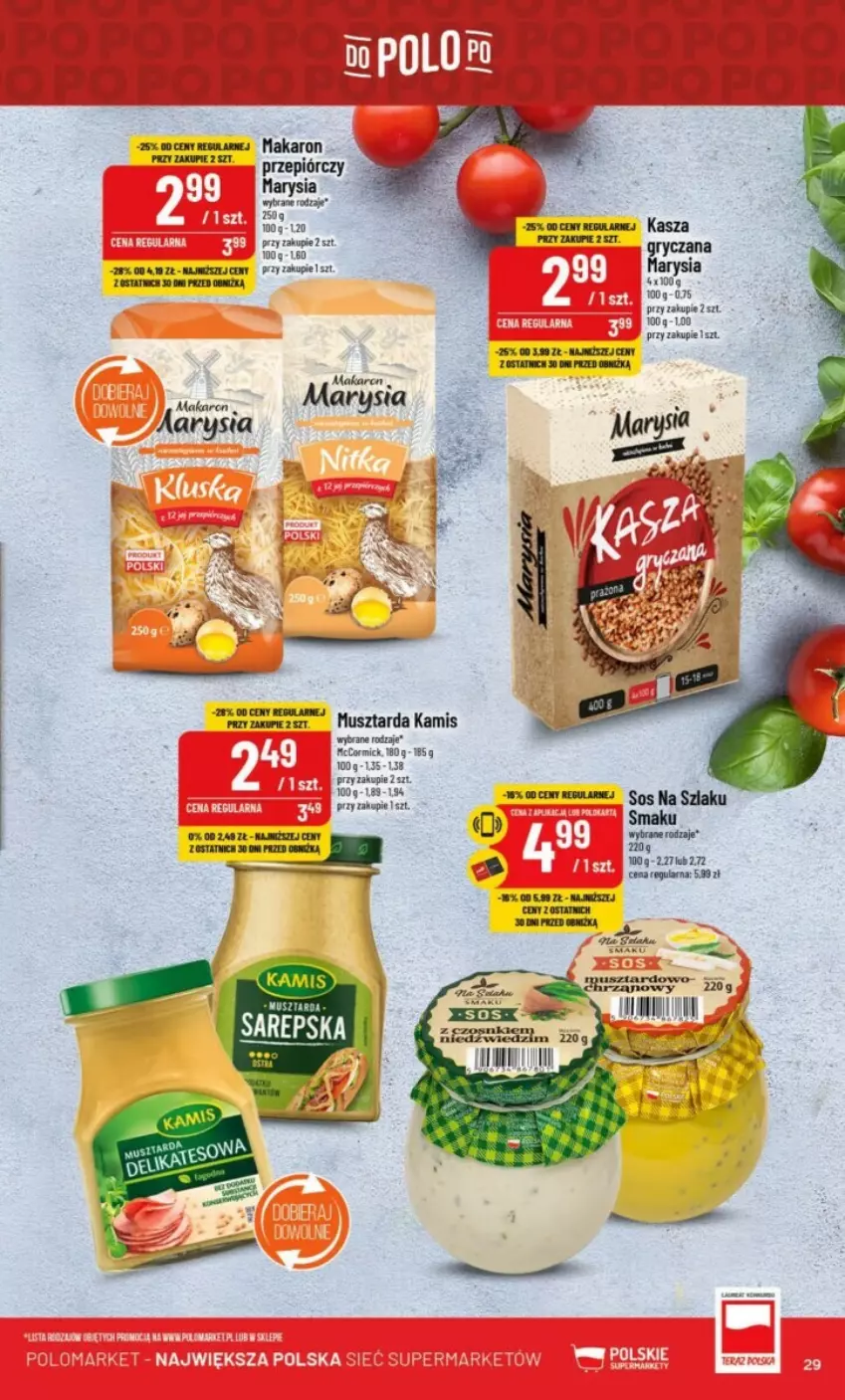 Gazetka promocyjna PoloMarket - ważna 08.11 do 14.11.2023 - strona 22 - produkty: Gala, Kamis, Kasza, Makaron, Mus, Musztarda, Sos