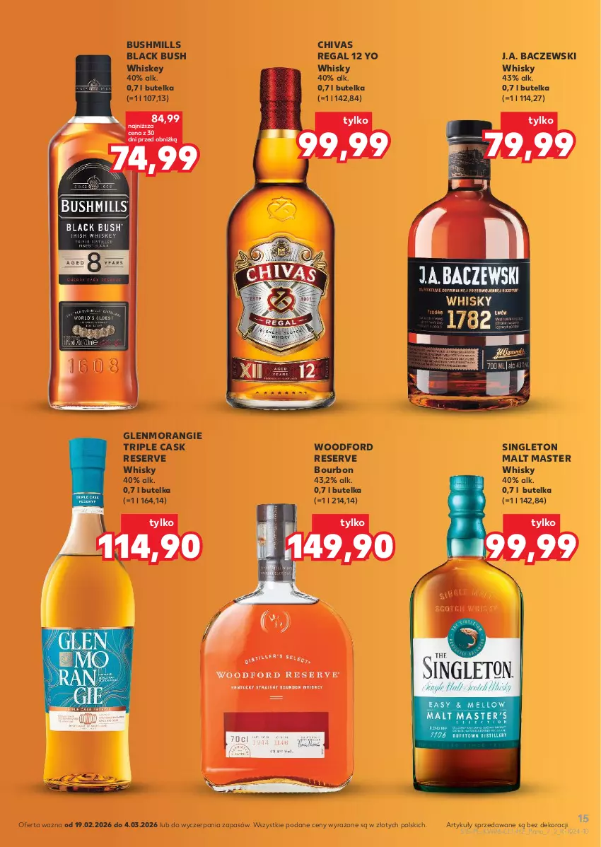 Gazetka promocyjna Kaufland - Barek Kauflandu - ważna 19.02 do 04.03.2026 - strona 15 - produkty: Bourbon, Bushmills, Lack, Ser, Whiskey, Whisky
