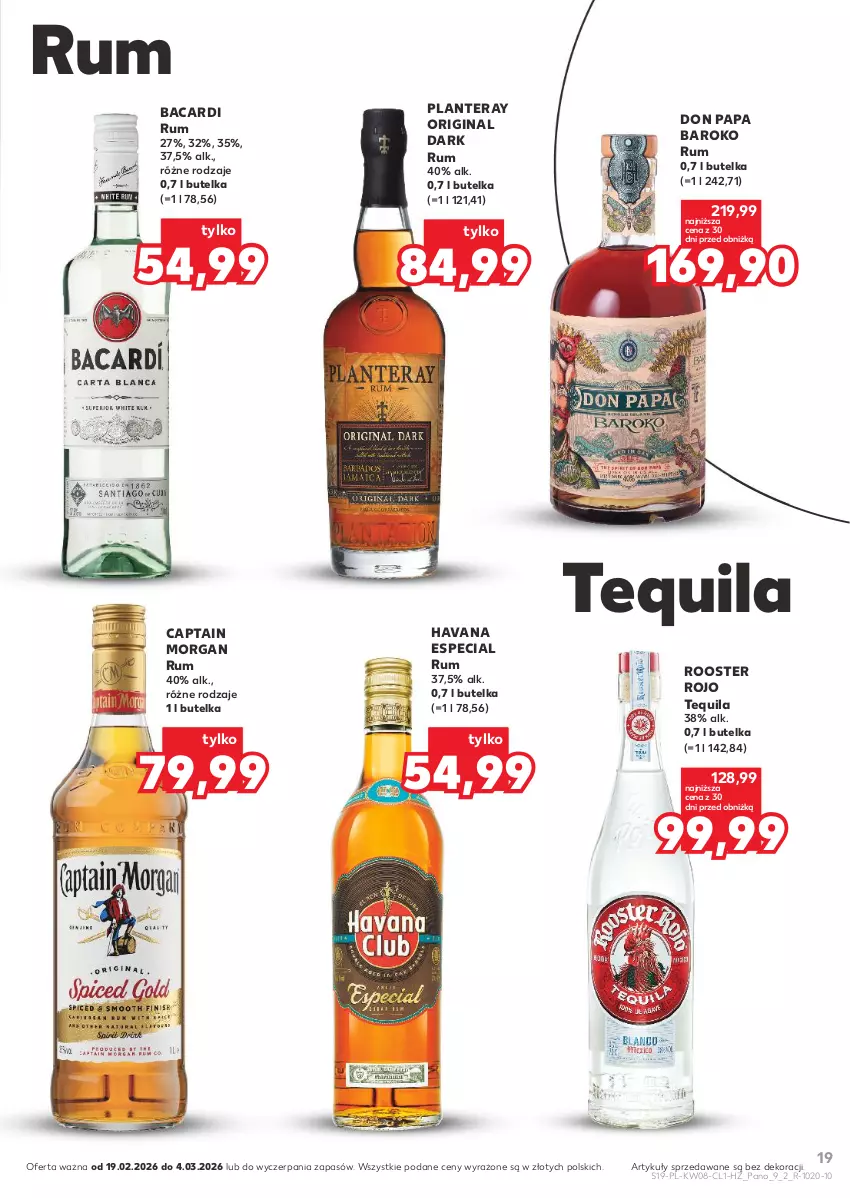 Gazetka promocyjna Kaufland - Barek Kauflandu - ważna 19.02 do 04.03.2026 - strona 19 - produkty: Bacardi, Captain Morgan, Gin, Rum, Tequila, Tera