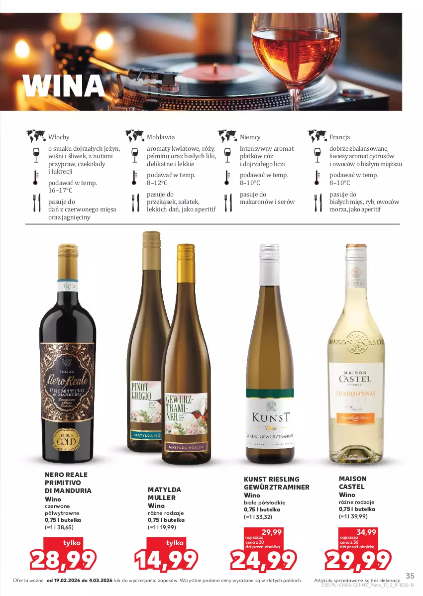 Gazetka promocyjna Kaufland - Barek Kauflandu - ważna 19.02 do 04.03.2026 - strona 35 - produkty: Liczi, Makaron, Sałat, Ser, Wino, Wino białe, Wino czerwone