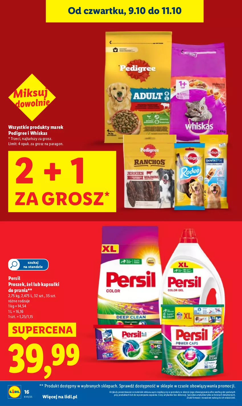 Gazetka promocyjna Lidl - GAZETKA - ważna 09.10 do 11.10.2025 - strona 16 - produkty: Kapsułki do prania, Pedigree, Persil, Whiskas
