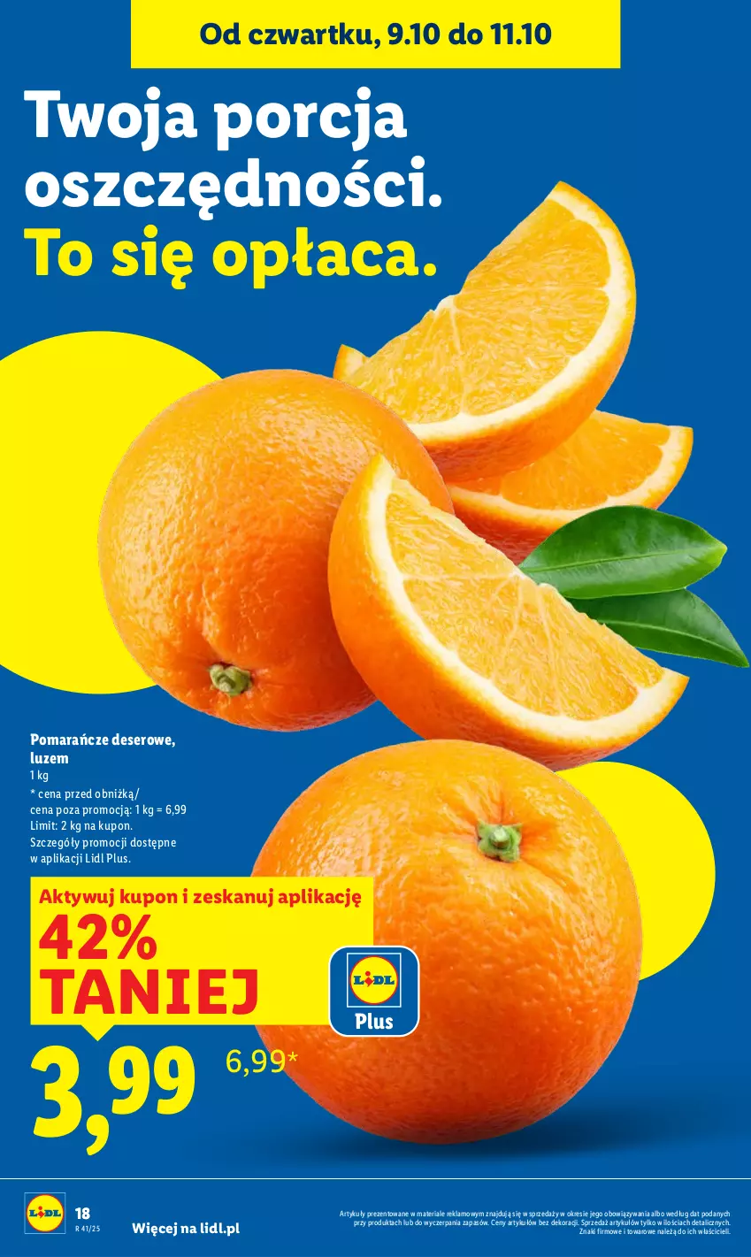 Gazetka promocyjna Lidl - GAZETKA - ważna 09.10 do 11.10.2025 - strona 24 - produkty: Deser, Pomarańcze, Por, Ser