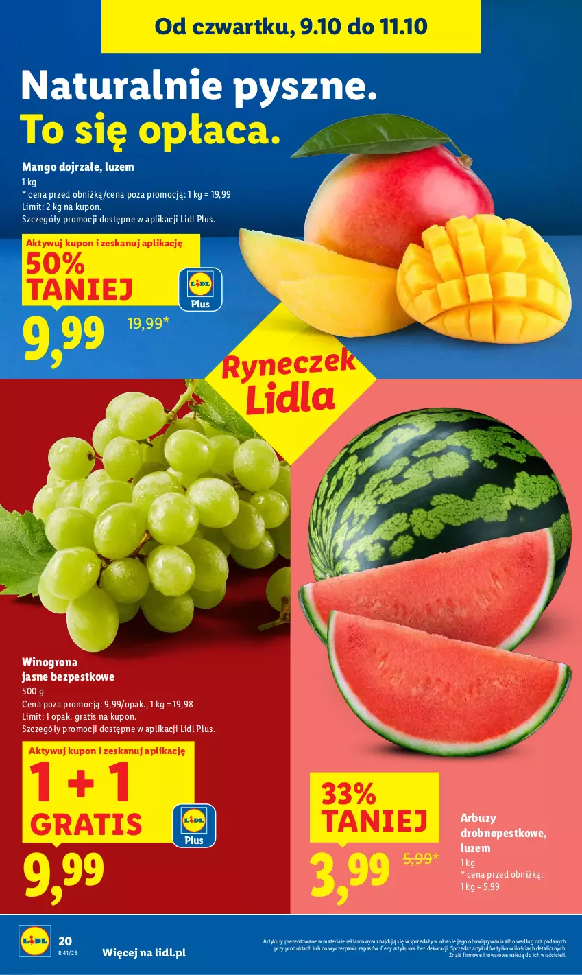 Gazetka promocyjna Lidl - GAZETKA - ważna 09.10 do 11.10.2025 - strona 26 - produkty: Arbuz, Gra, Mango, Wino, Winogrona
