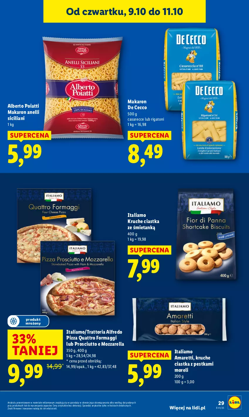 Gazetka promocyjna Lidl - GAZETKA - ważna 09.10 do 11.10.2025 - strona 35 - produkty: Ciastka, Maggi, Makaron, Mozzarella, Pizza, Prosciutto