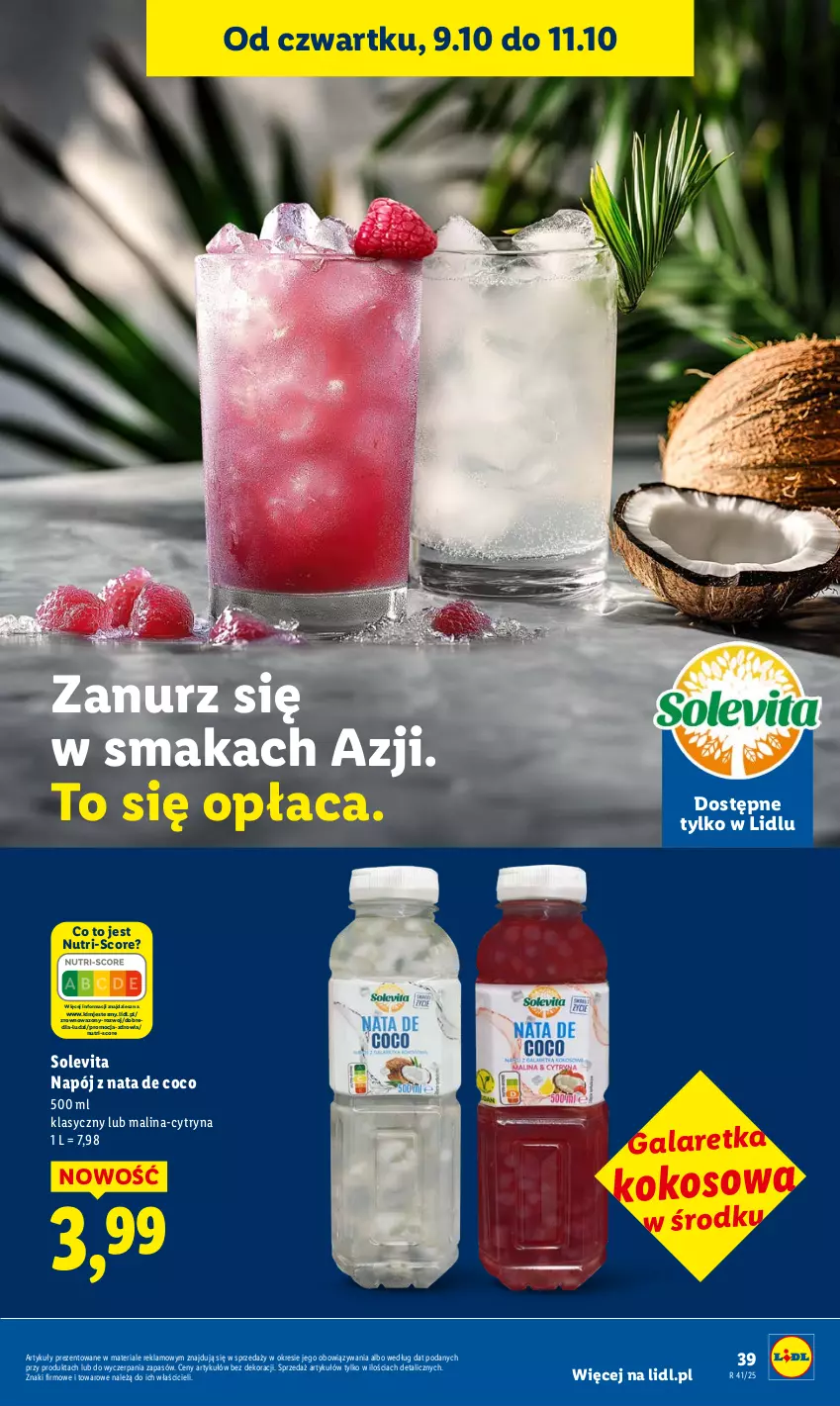 Gazetka promocyjna Lidl - GAZETKA - ważna 09.10 do 11.10.2025 - strona 45 - produkty: Gala, Galaretka, Kokos, Napój, Sok, Wazon