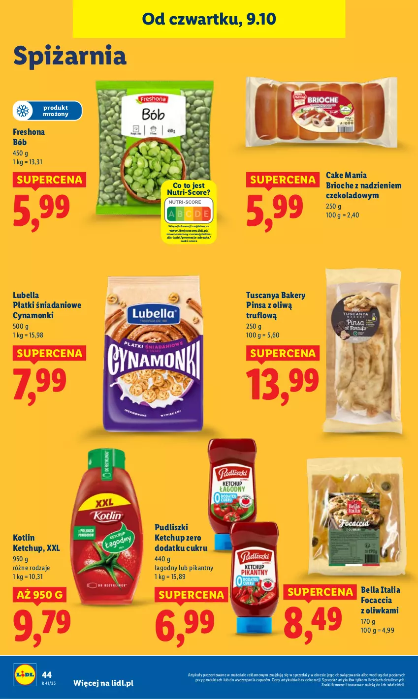 Gazetka promocyjna Lidl - GAZETKA - ważna 09.10 do 11.10.2025 - strona 50 - produkty: Bell, Bella, Danio, Focaccia, Ketchup, Kotlin, Lubella, Pudliszki, Wazon