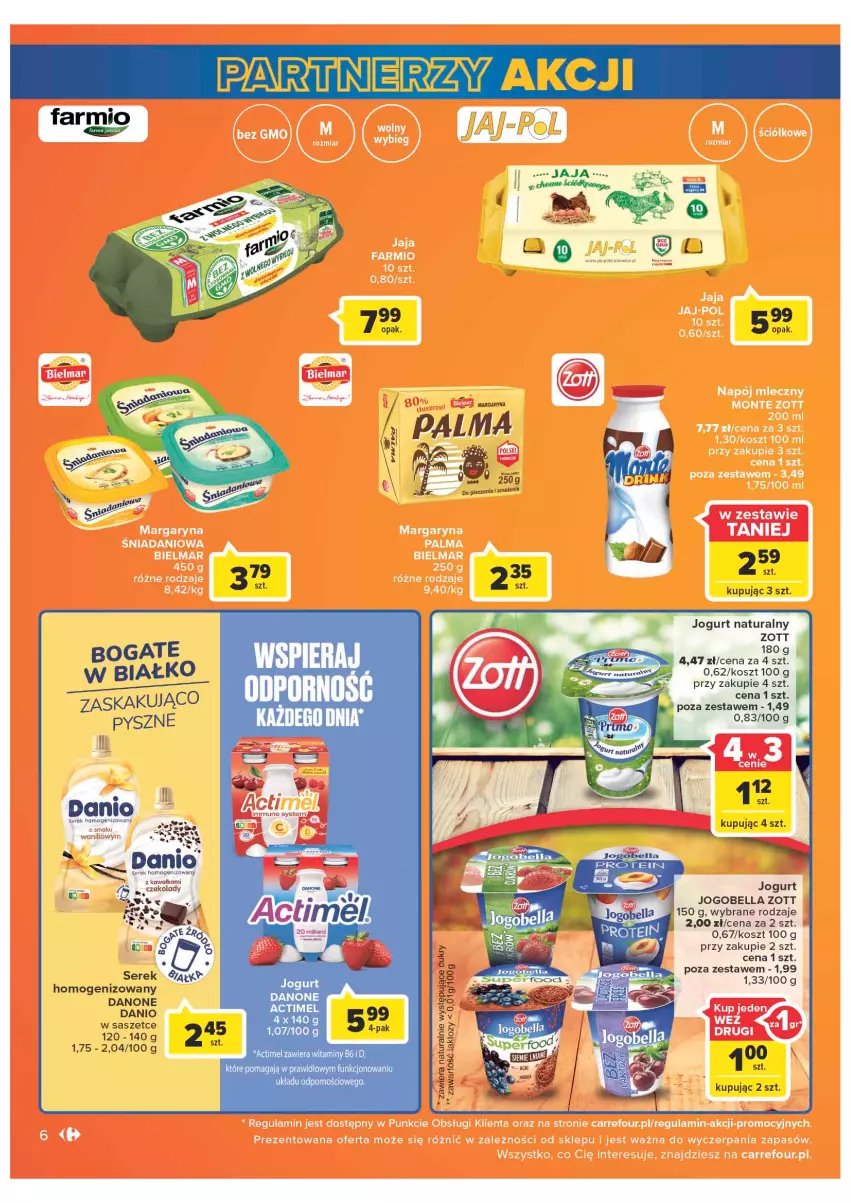 Gazetka promocyjna Carrefour - Gazetka Market - ważna 08.02 do 28.02.2022 - strona 6 - produkty: Actimel, Bell, Bella, Danone, Jogobella, Jogurt, Jogurt naturalny, Kawa, Kosz, Palma, Piec, Por, Ser, Serek, Serek homogenizowany, Zott