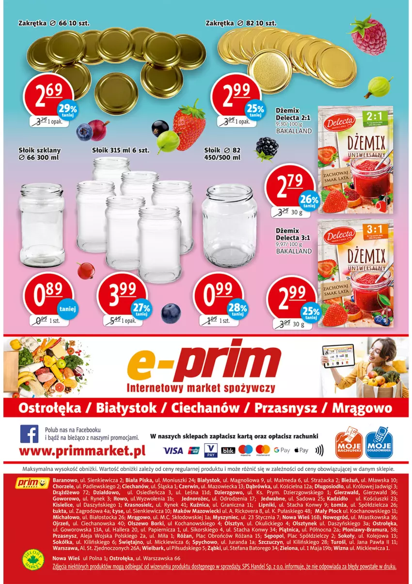 Gazetka promocyjna Prim Market - Gazetka - ważna 24.06 do 30.06.2021 - strona 16 - produkty: Bakalland, Delecta, Dżem, Fa, Sok