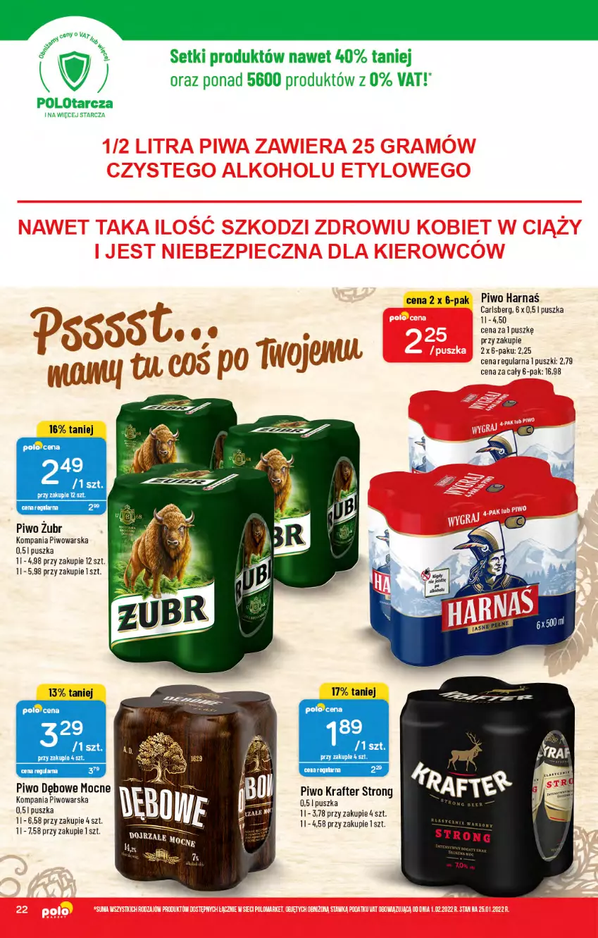 Gazetka promocyjna PoloMarket - Gazetka pomocyjna - ważna 16.02 do 22.02.2022 - strona 22 - produkty: Carlsberg, Harnaś, Piwo