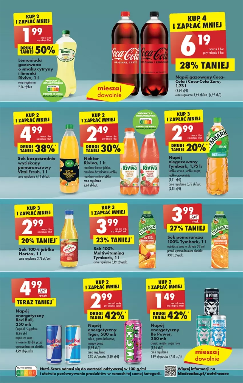 Gazetka promocyjna Biedronka - od Poniedziałku - ważna 15.05 do 20.05.2023 - strona 35 - produkty: Arbuz, Coca-Cola, Cytryny, Gin, Kiwi, Lemoniada, Mango, Napój, Napój energetyczny, Napój gazowany, Nektar, Por, Rama, Sok, Tera, Tiger, Tymbark