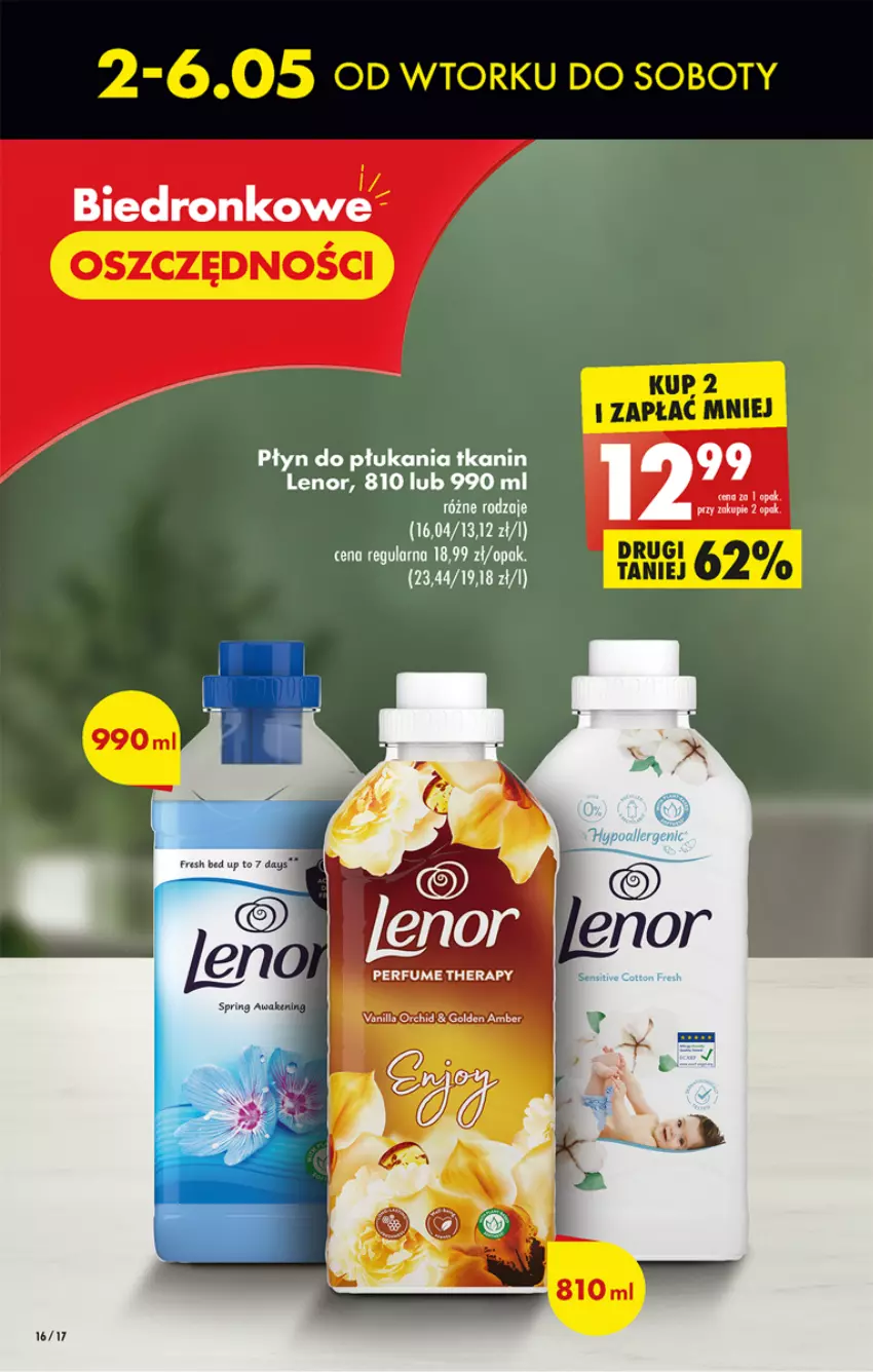 Gazetka promocyjna Biedronka - ważna 01.05 do 06.05.2023 - strona 16 - produkty: Lenor, Perfum, Płyn do płukania