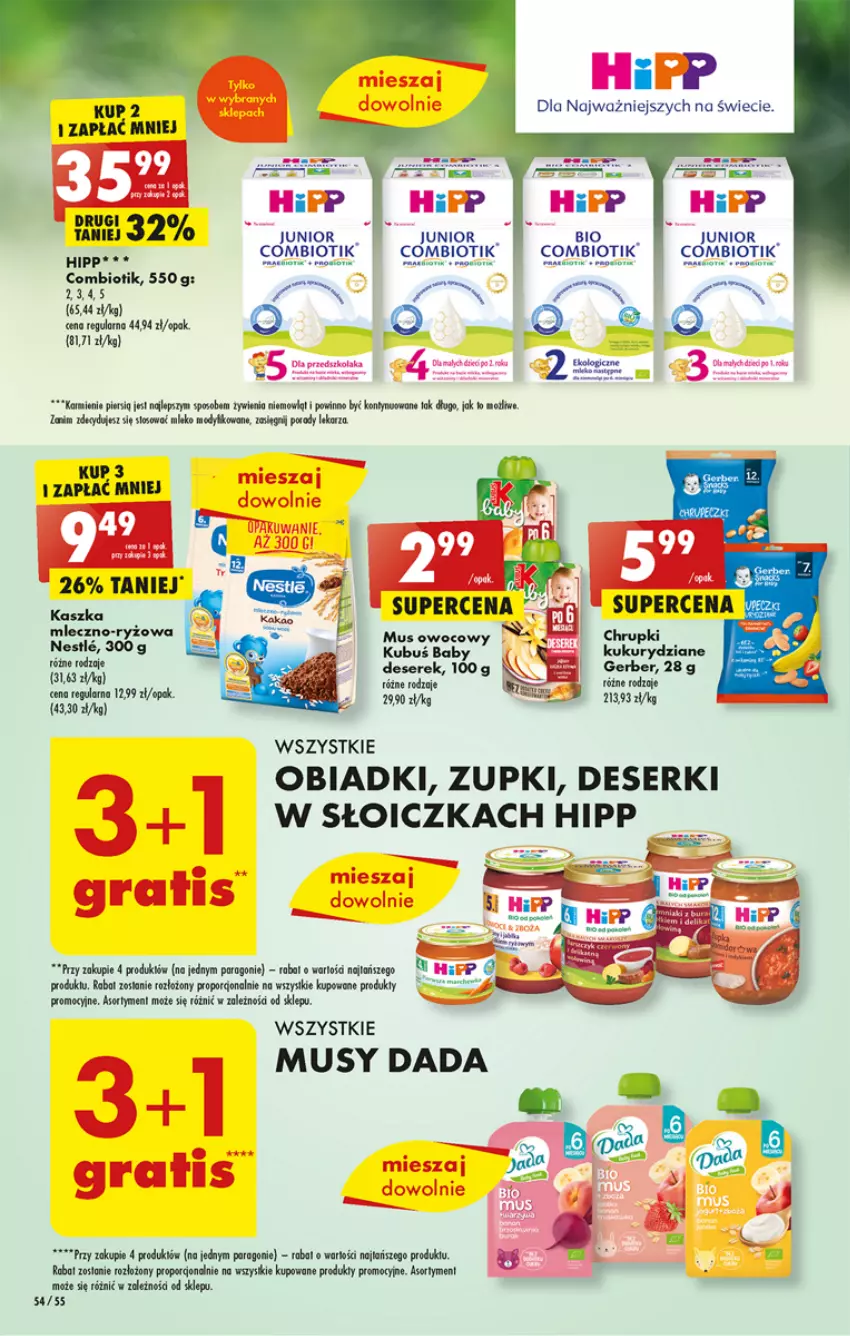 Gazetka promocyjna Biedronka - ważna 01.05 do 06.05.2023 - strona 54 - produkty: Chrupki, Dada, Deser, Dzieci, Fa, Gerber, Gra, Karmi, Mleko, Mus, Por, Ryż, Ser, Serek