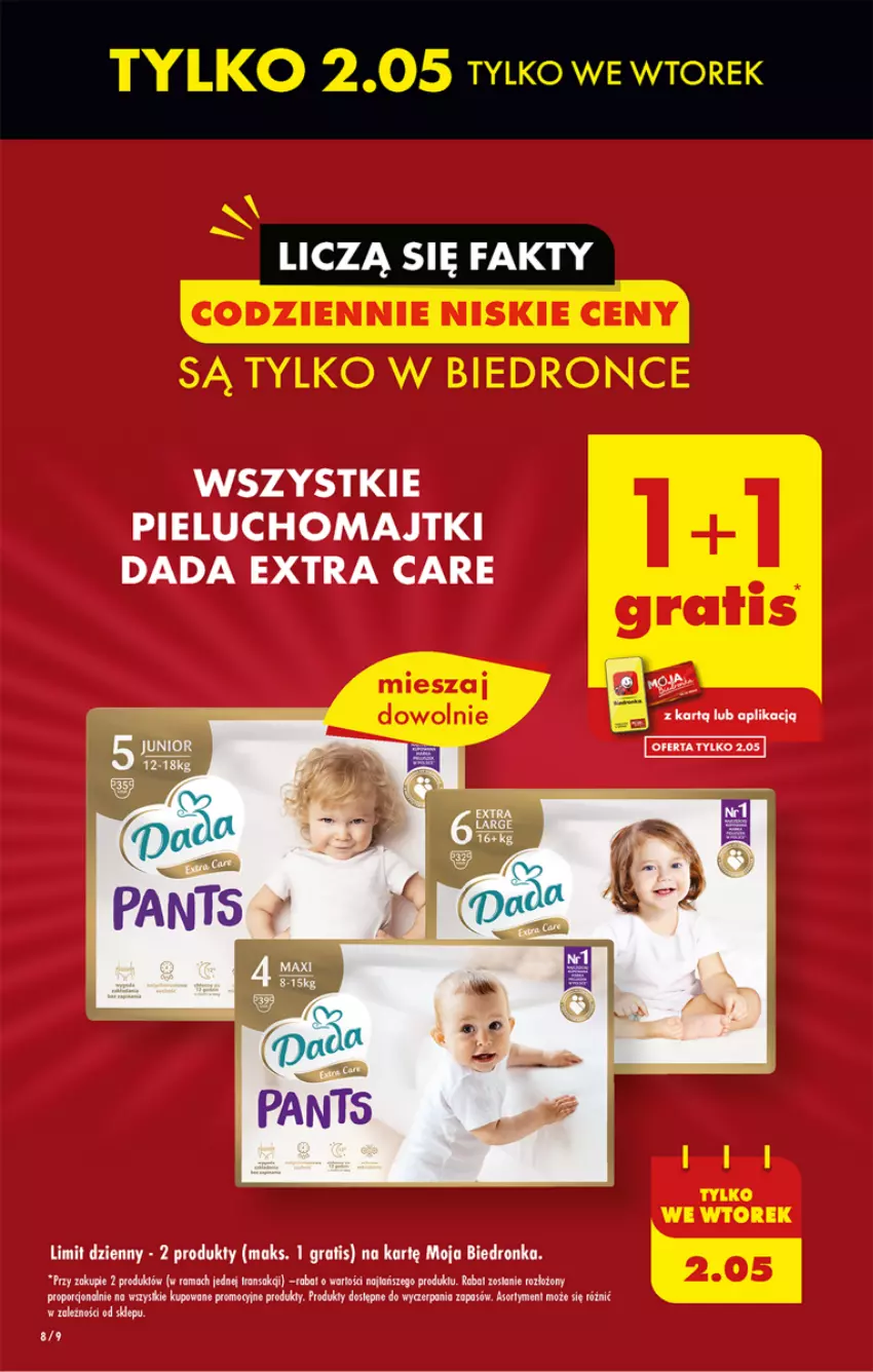 Gazetka promocyjna Biedronka - ważna 01.05 do 06.05.2023 - strona 8 - produkty: Dada, Gra, Majtki, Pieluchomajtki, Por, Rama