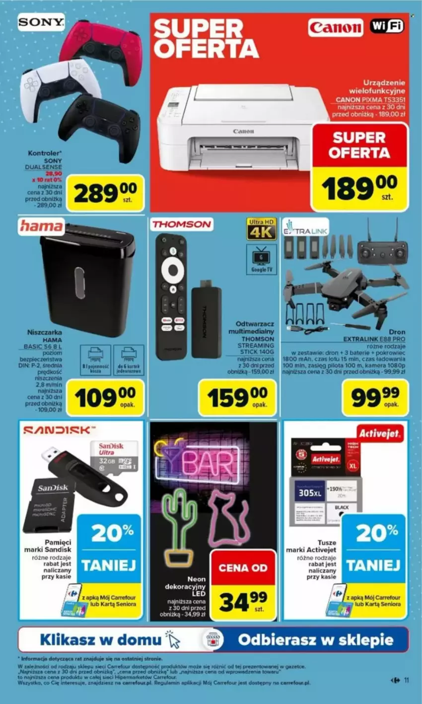 Gazetka promocyjna Carrefour - ważna 26.05 do 14.06.2025 - strona 3 - produkty: Canon, Hama, Kamera, Kontroler, LG, Niszczarka, Piec, Pokrowiec, Sony, Thomson, Tusz, Urządzenie wielofunkcyjne