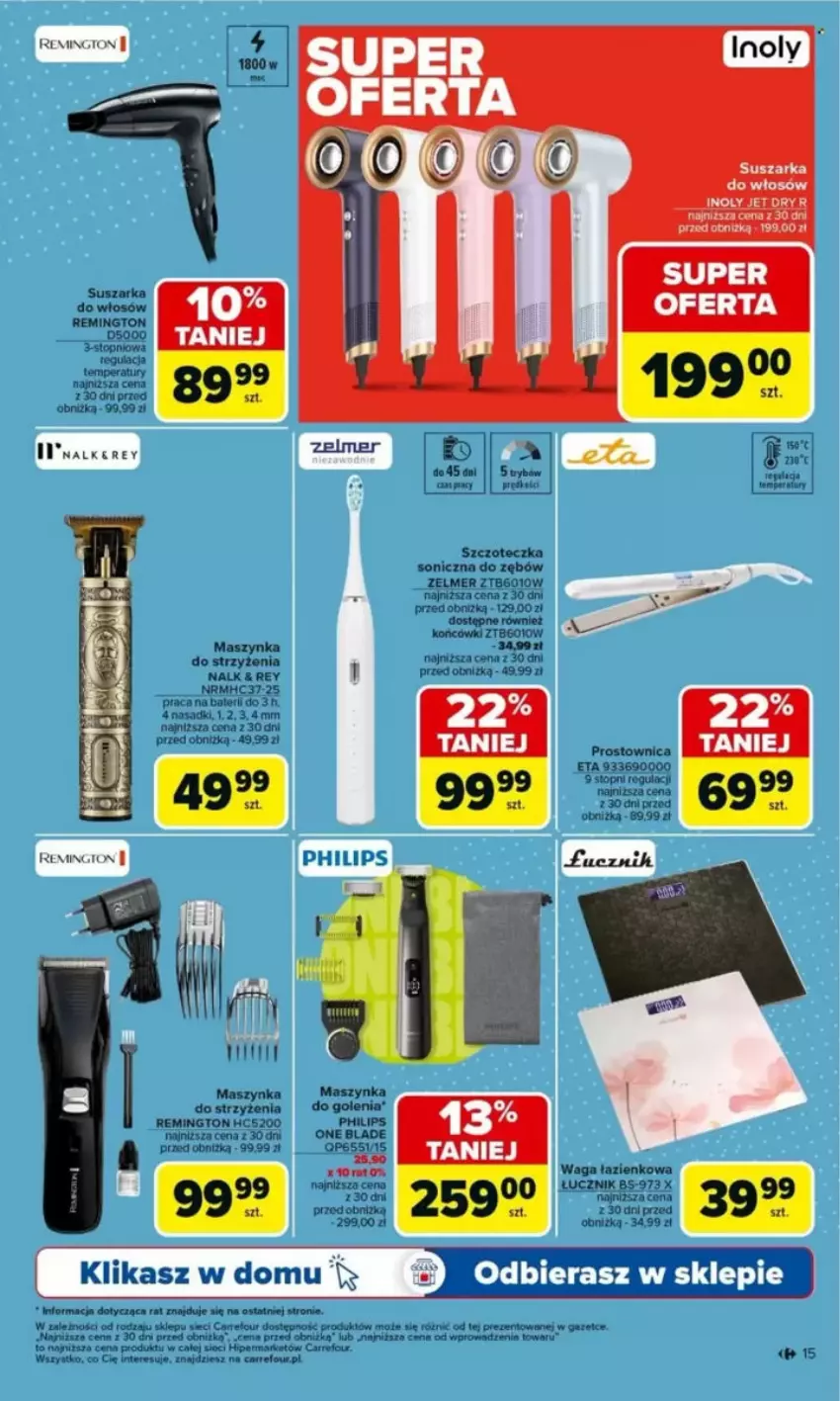 Gazetka promocyjna Carrefour - ważna 26.05 do 14.06.2025 - strona 7 - produkty: Laur, Maszynka, Philips, Remington, Suszarka, Szczoteczka, Szczoteczka soniczna, Szynka, Top, Waga, Waga łazienkowa, Zelmer