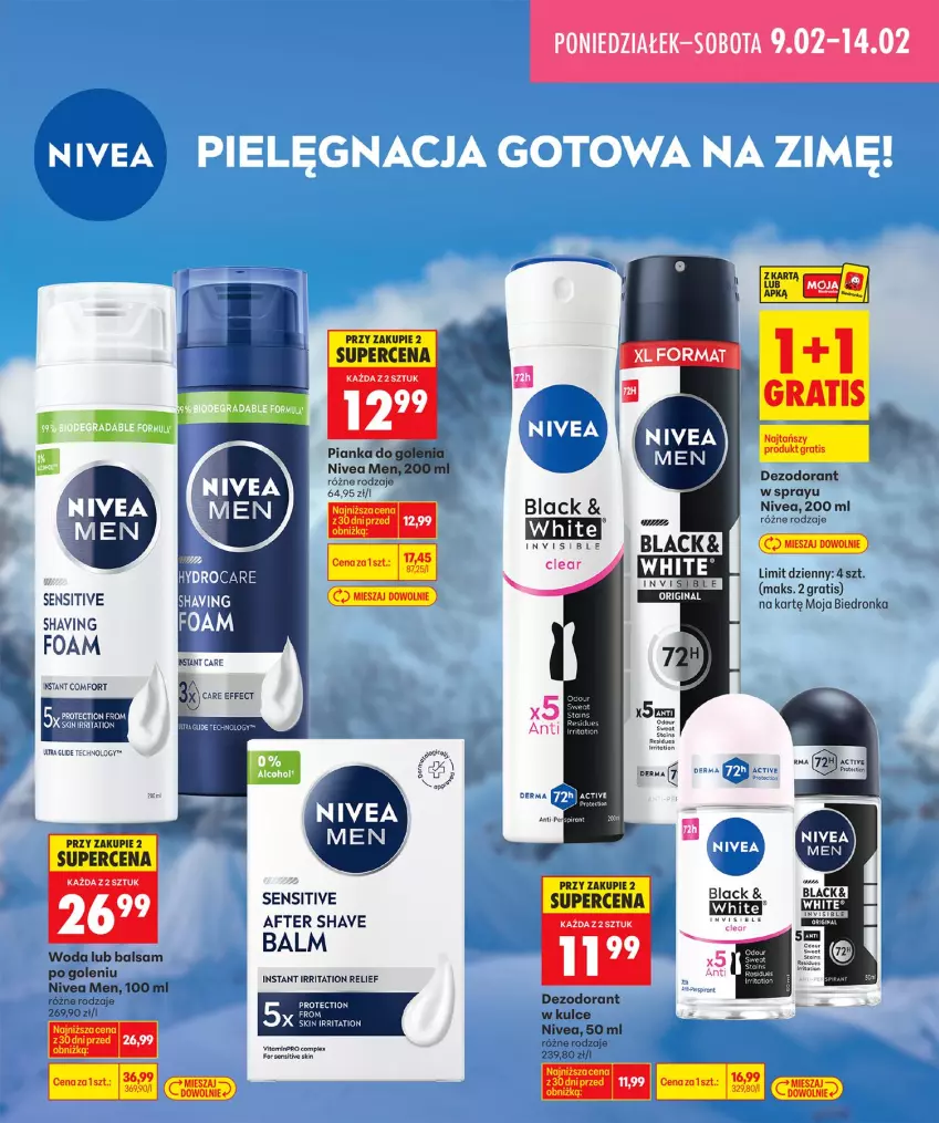 Gazetka promocyjna Biedronka - Twoje Piękne Strony - ważna 05.02 do 12.02.2026 - strona 29 - produkty: Balsam po goleniu, Dezodorant, Fa, Gin, Gra, Lack, Nivea, Nivea Men, Woda
