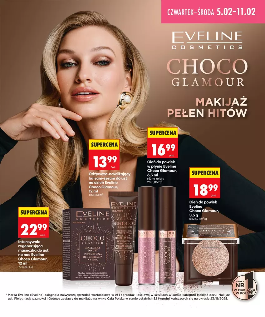 Gazetka promocyjna Biedronka - Twoje Piękne Strony - ważna 05.02 do 12.02.2026 - strona 5 - produkty: Cień, Eveline, Kakao, Makijaż, Masło, Rum, Ser, Serum