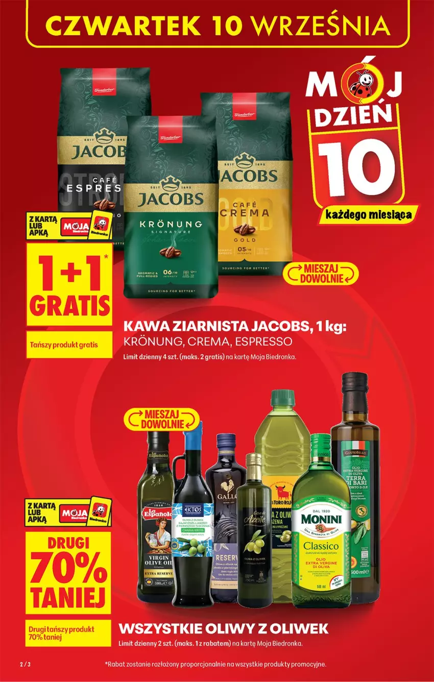 Gazetka promocyjna Biedronka - Od Czwartku - ważna 10.09 do 16.09.2026 - strona 2 - produkty: Gin, Gra, Jacobs, Kawa, Kawa ziarnista, Oliwa, Por