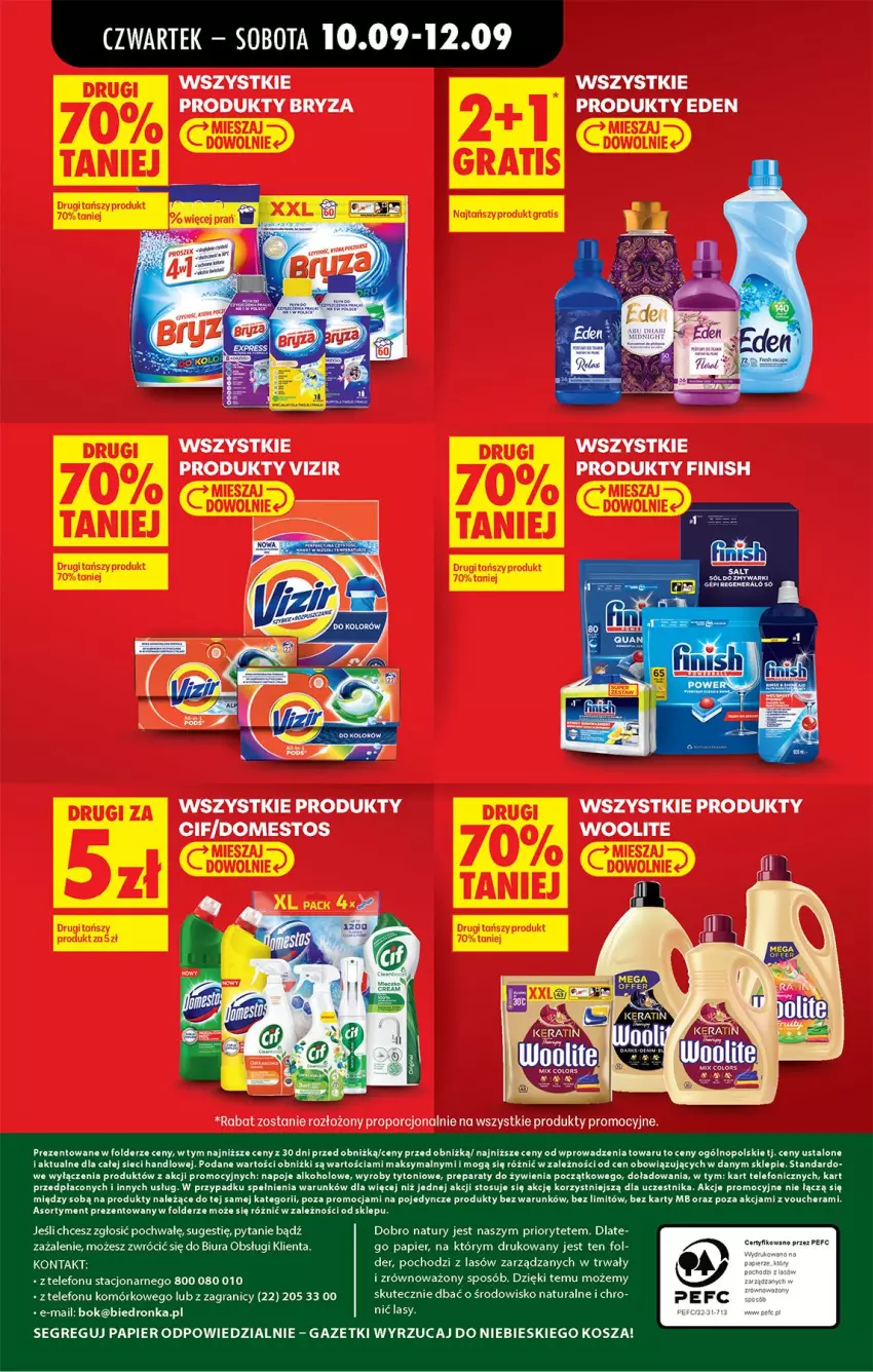 Gazetka promocyjna Biedronka - Od Czwartku - ważna 10.09 do 16.09.2026 - strona 5 - produkty: Bryza, Cif, Domestos, Fa, Finish, Kosz, Napoje, Papier, Por, Telefon, Vizir
