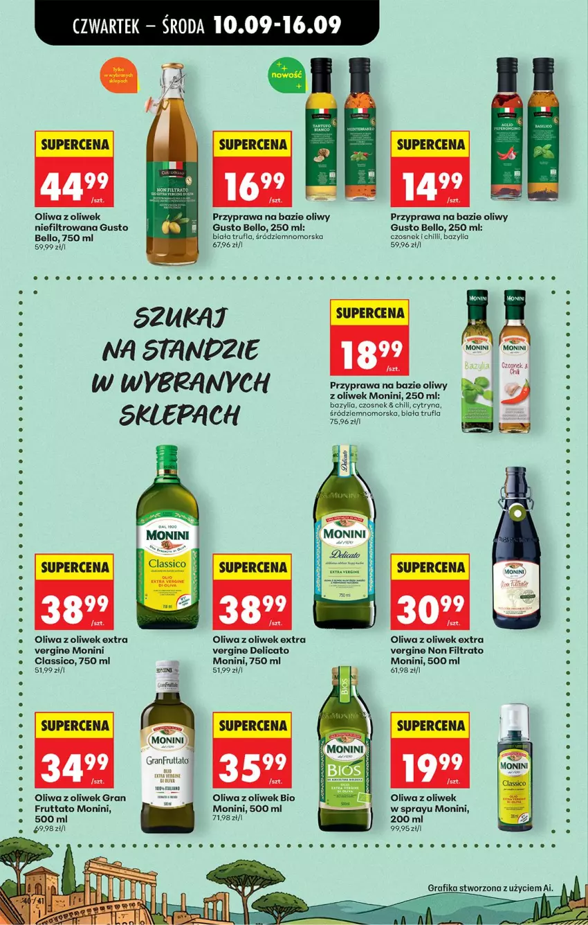 Gazetka promocyjna Biedronka - Od Czwartku - ważna 10.09 do 16.09.2026 - strona 60 - produkty: Bazyl, Bazylia, Bell, Czosnek, Gin, Gra, Monini, Oliwa, Oliwa z oliwek, Por