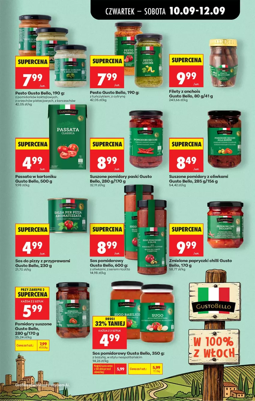 Gazetka promocyjna Biedronka - Od Czwartku - ważna 10.09 do 16.09.2026 - strona 61 - produkty: Bazyl, Bell, Fa, LG, Pesto, Pizza, Pomidory, Ricotta, Salsa, Ser, Sos, Sos do pizzy, Sos pomidorowy, Suszone pomidory, Tonik, Tuńczyk