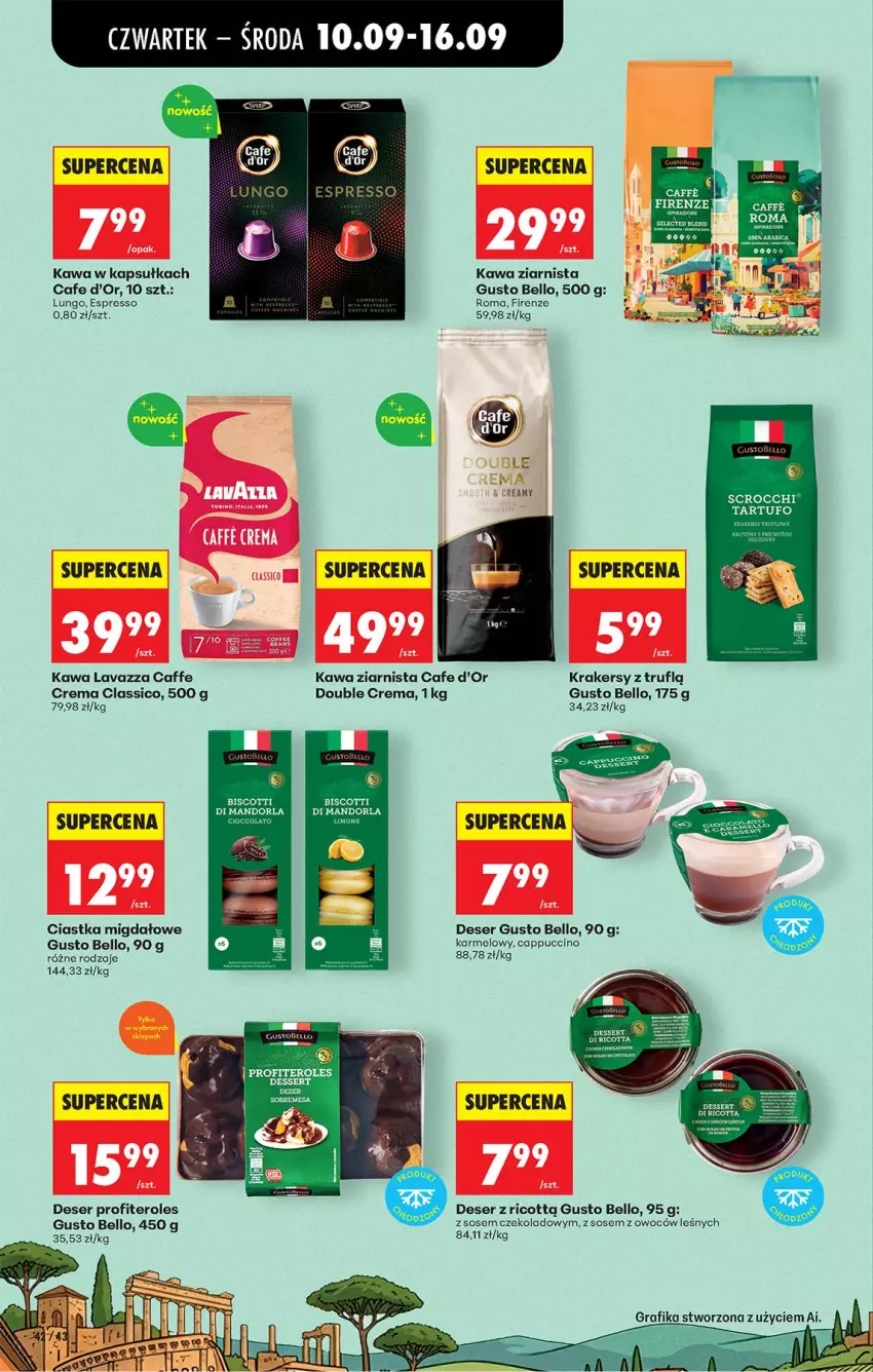 Gazetka promocyjna Biedronka - Od Czwartku - ważna 10.09 do 16.09.2026 - strona 62 - produkty: Bell, Cappuccino, Ciastka, Deser, Fa, Kawa, Kawa ziarnista, Krakersy, Lavazza, LG, Ricotta, Ser, Sos