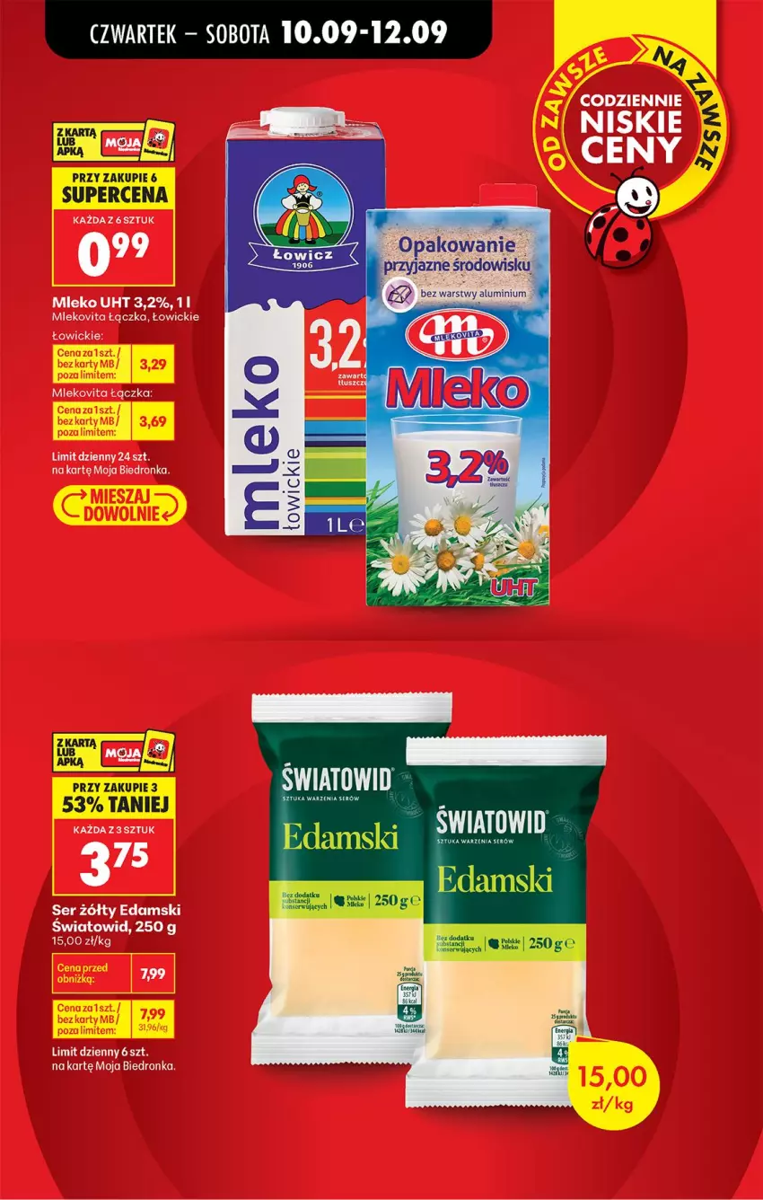 Gazetka promocyjna Biedronka - Od Czwartku - ważna 10.09 do 16.09.2026 - strona 9 - produkty: Edam, Mleko, Mlekovita, Ser