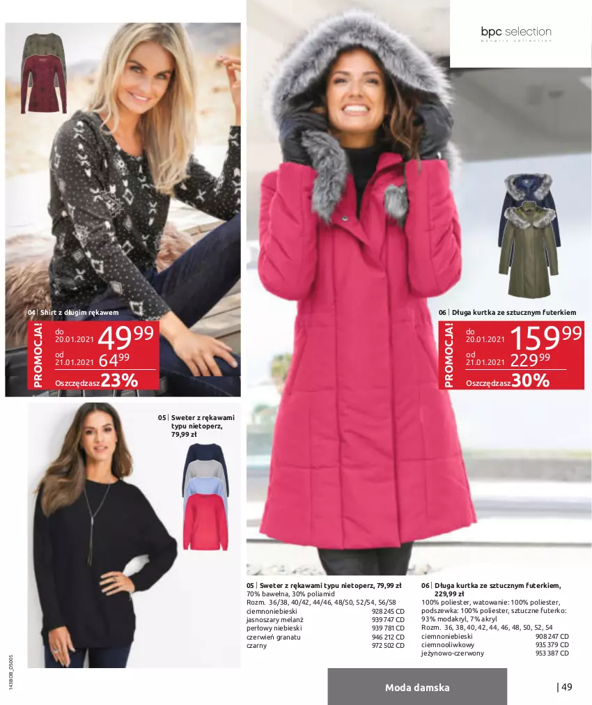 Gazetka promocyjna Bonprix - Best of - ważna 01.12.2020 do 31.01.2021 - strona 51 - produkty: Gra, Granat, Kawa, Kurtka, Moda, Sweter, Top, Wełna