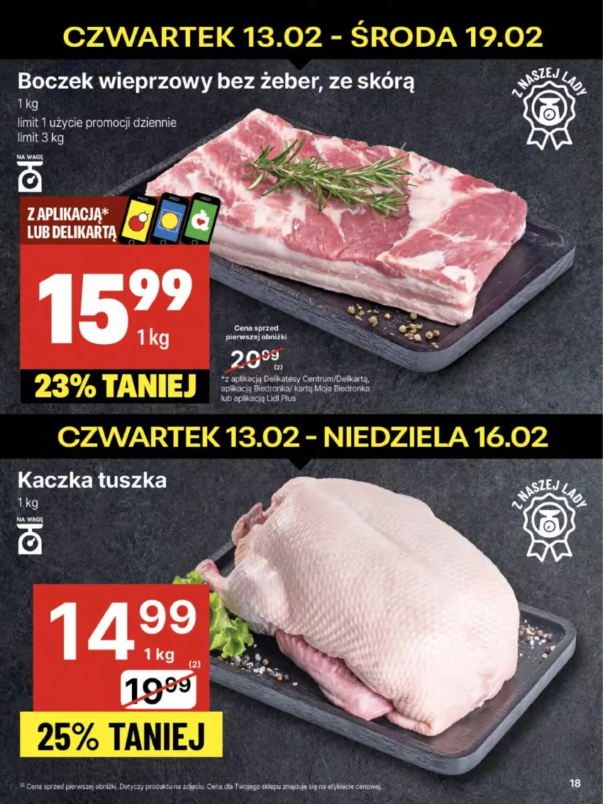 Gazetka promocyjna Delikatesy Centrum - NOWA GAZETKA Delikatesy Centrum od 13 lutego! 13-19.02.2025 - ważna 13.02 do 19.02.2025 - strona 18 - produkty: Boczek, Boczek wieprzowy, Kaczka, Rum, Tusz