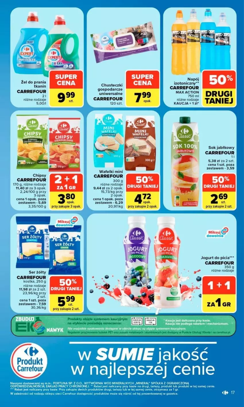 Gazetka promocyjna Carrefour - Gazetka Market w SUMIE otwieramy się dla CIEBIE - ważna 23.09 do 26.09.2026 - strona 17 - produkty: Chipsy, Chusteczki, Jogurt, Ser, Sok, Sok jabłkowy