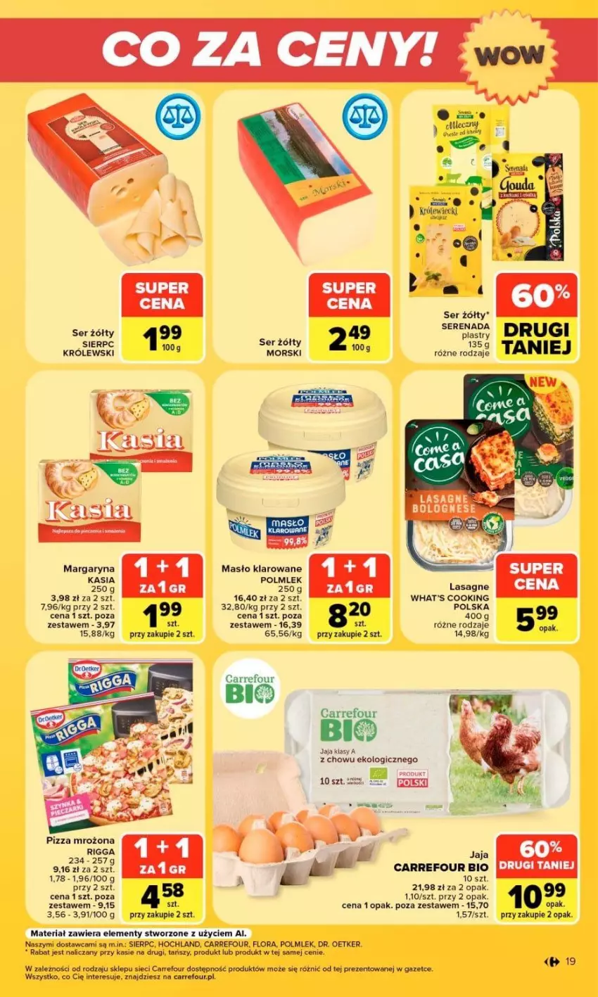 Gazetka promocyjna Carrefour - Gazetka Market w SUMIE otwieramy się dla CIEBIE - ważna 23.09 do 26.09.2026 - strona 19 - produkty: Dr. Oetker, Flora, Hochland, Jaja, Kasia, Królewski, Lasagne, LG, Margaryna, Masło, Masło klarowane, Pizza, POLMLEK, Ser