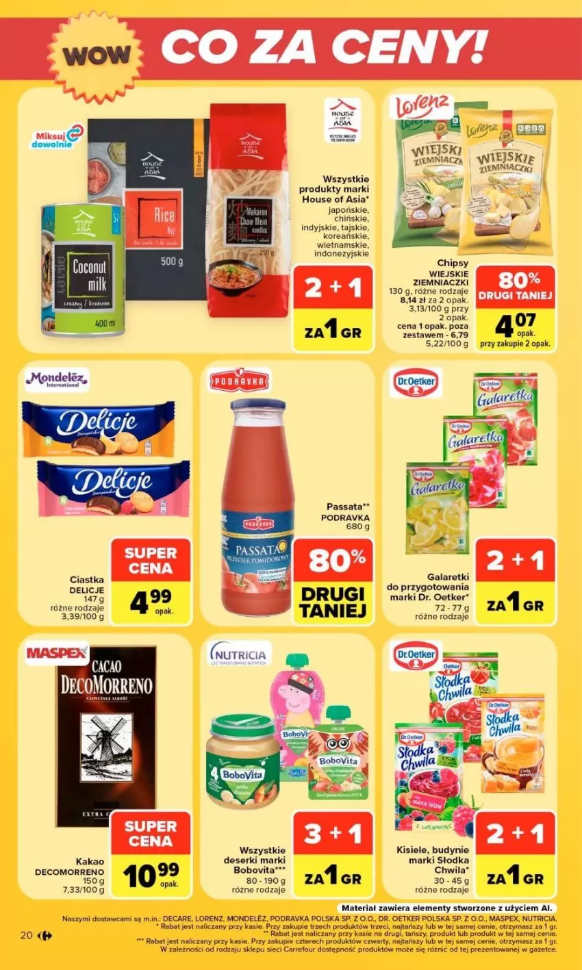 Gazetka promocyjna Carrefour - Gazetka Market w SUMIE otwieramy się dla CIEBIE - ważna 23.09 do 26.09.2026 - strona 20 - produkty: BoboVita, Chipsy, Ciastka, Deser, Dr. Oetker, Gala, Galaretki, House of Asia, Kakao, Kisiel, Lorenz, Podravka, Ser