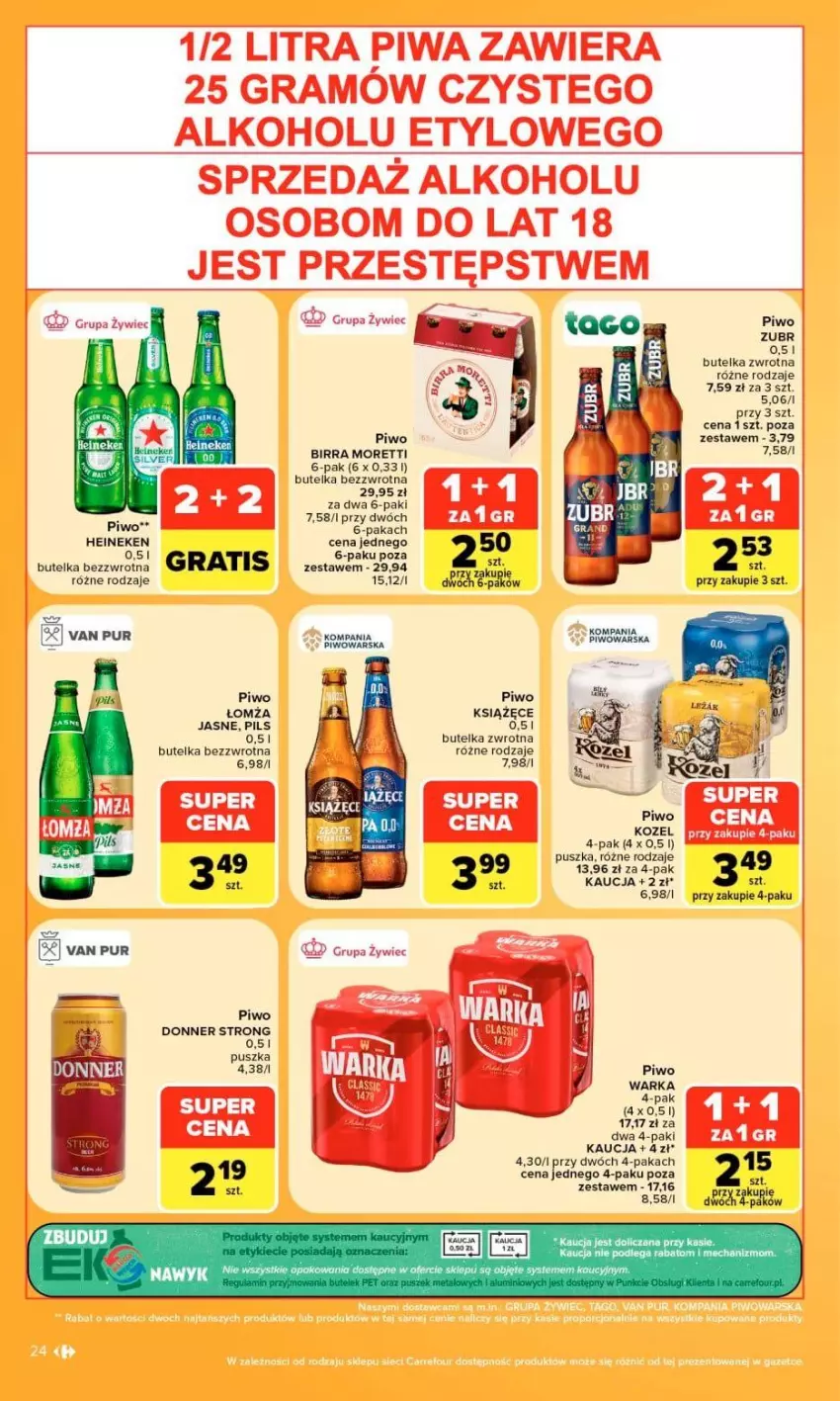Gazetka promocyjna Carrefour - Gazetka Market w SUMIE otwieramy się dla CIEBIE - ważna 23.09 do 26.09.2026 - strona 24 - produkty: Gra, Heineken, Książęce, Piwa, Piwo, Pur, Warka