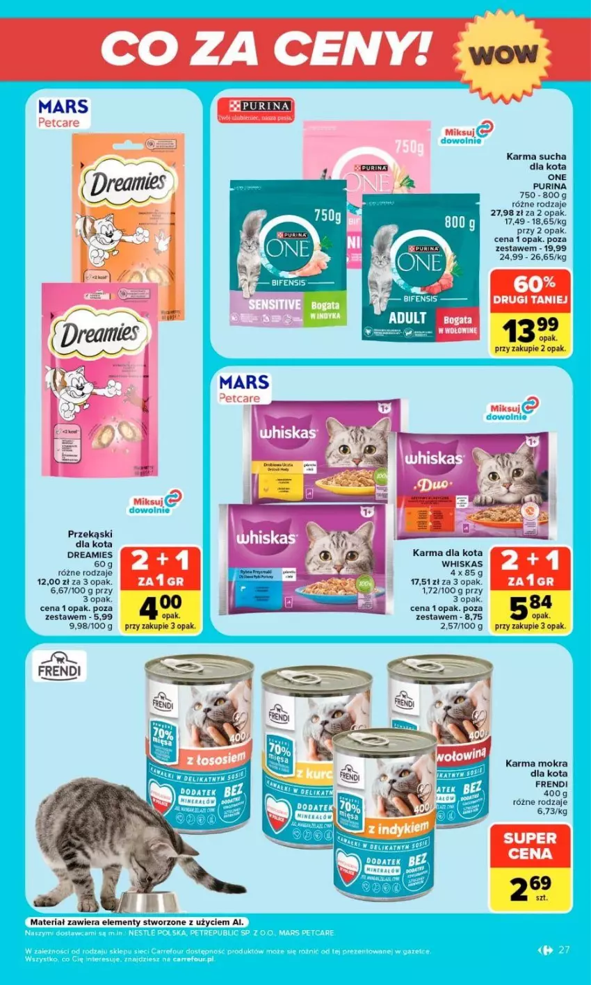 Gazetka promocyjna Carrefour - Gazetka Market w SUMIE otwieramy się dla CIEBIE - ważna 23.09 do 26.09.2026 - strona 27 - produkty: Mars, Przekąski dla kota, Pur, Purina, Whiskas