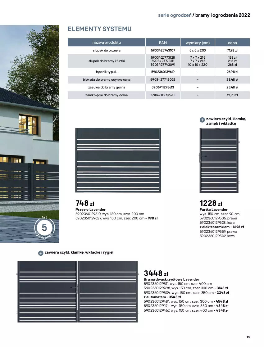 Gazetka promocyjna Castorama - Przewodnik Bramy i ogrodzenia 2022 - ważna 01.03 do 30.09.2022 - strona 15 - produkty: Astor, Cynk, Rama, Ser, Słupek