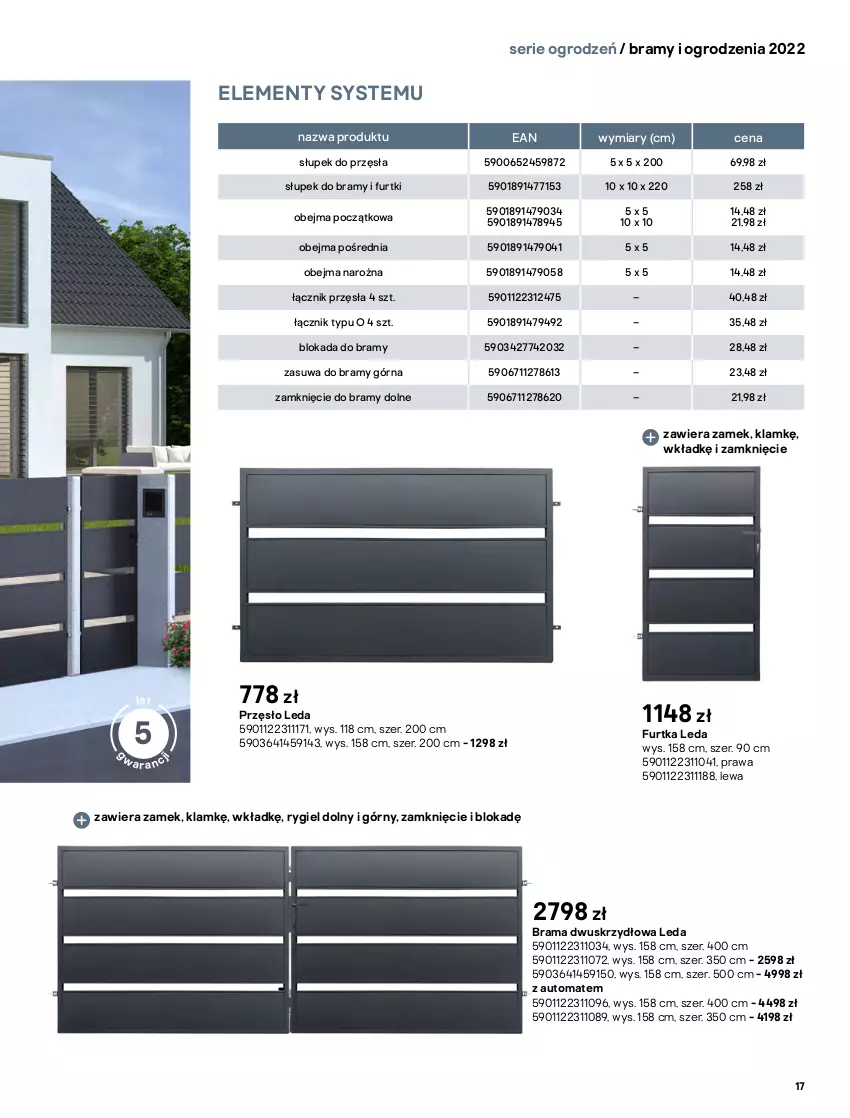 Gazetka promocyjna Castorama - Przewodnik Bramy i ogrodzenia 2022 - ważna 01.03 do 30.09.2022 - strona 17 - produkty: Astor, Cynk, Rama, Ser, Słupek