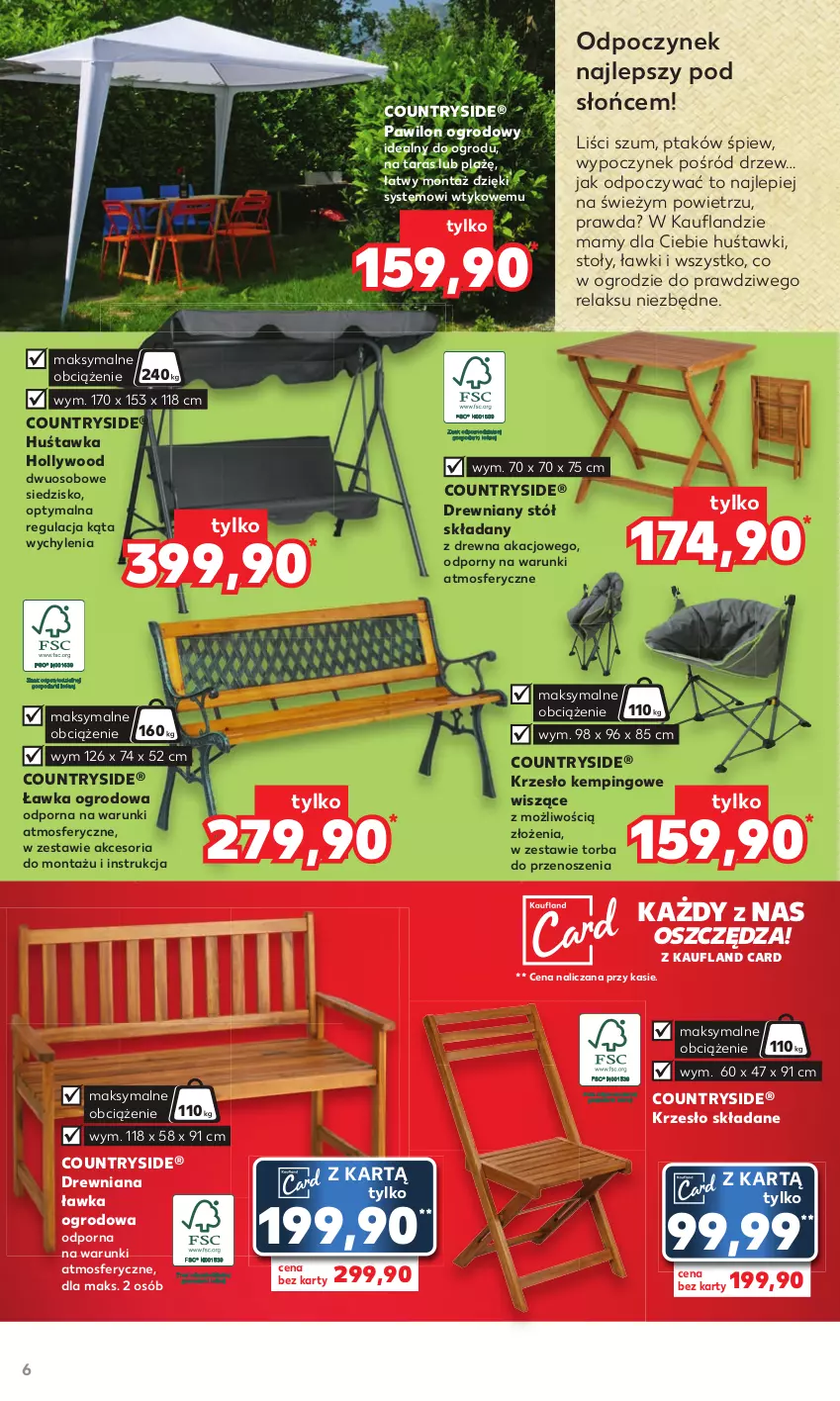 Gazetka promocyjna Kaufland - Kaufland - ważna 11.05 do 24.05.2023 - strona 6 - produkty: Huśtawka, Krzesło, Krzesło składane, Por, Siedzisko, Stół, Torba