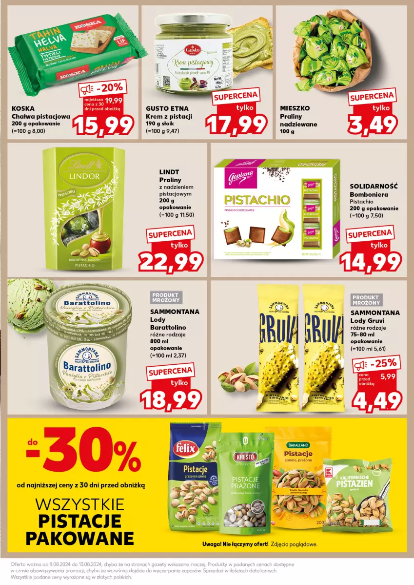 Gazetka promocyjna Kaufland - Kaufland - ważna 12.08 do 13.08.2024 - strona 19 - produkty: Bomboniera, Chałwa, Koc, Lindt, Lody, Pistacje, Praliny, Waga