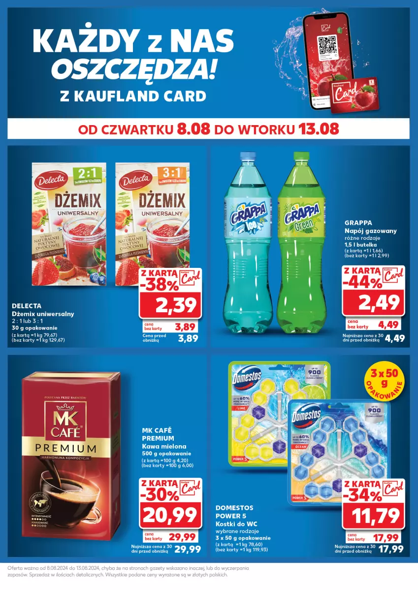 Gazetka promocyjna Kaufland - Kaufland - ważna 12.08 do 13.08.2024 - strona 33 - produkty: Delecta, Domestos, Dżem, Gra, Grappa, Kawa, Kawa mielona