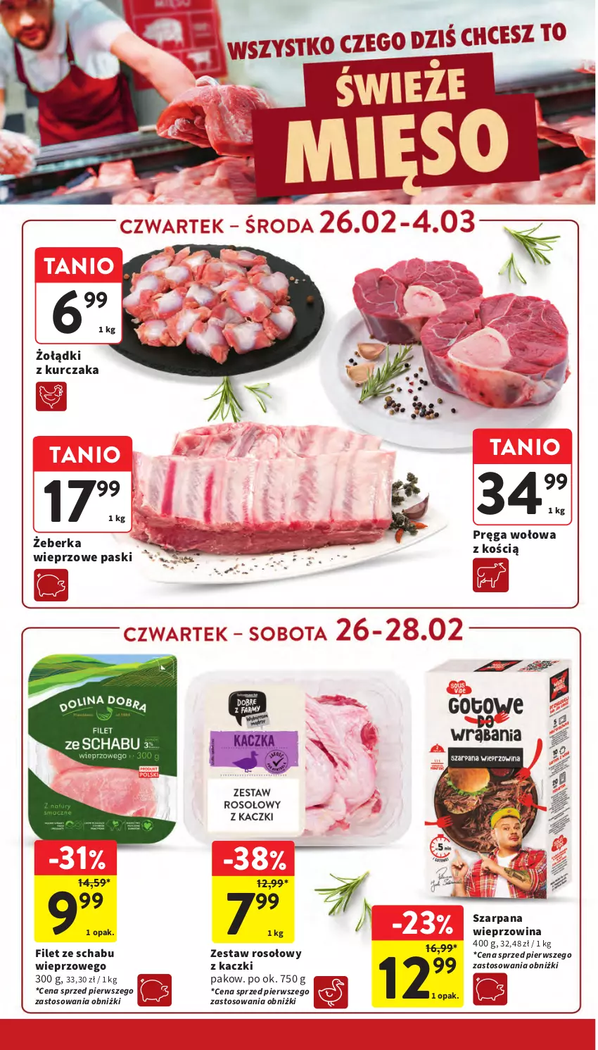 Gazetka promocyjna Intermarche - Gazetka promocyjna - ważna 26.02 do 04.03.2026 - strona 14 - produkty: Kurczak, Pręga wołowa, Wieprzowina, Zestaw rosołowy z kaczki