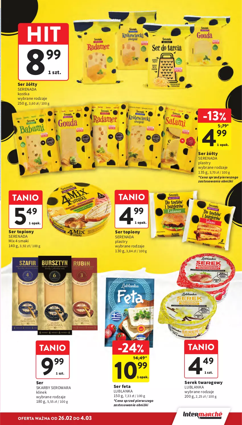 Gazetka promocyjna Intermarche - Gazetka promocyjna - ważna 26.02 do 04.03.2026 - strona 21 - produkty: Feta, Ser, Ser topiony, Serek, Serek twarogowy, Top