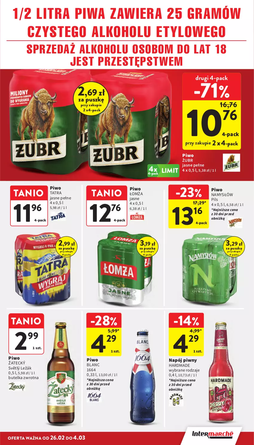 Gazetka promocyjna Intermarche - Gazetka promocyjna - ważna 26.02 do 04.03.2026 - strona 35 - produkty: Gra, Namysłów, Napój, Piwa, Piwo, Tatra