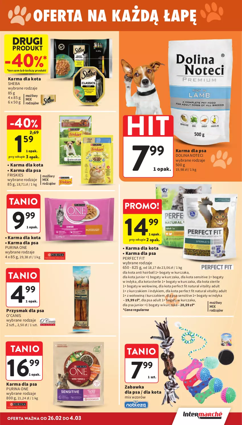 Gazetka promocyjna Intermarche - Gazetka promocyjna - ważna 26.02 do 04.03.2026 - strona 39 - produkty: Friskies, Kurczak, Przysmak dla psa, Pur, Purina, Sheba, Zabawka