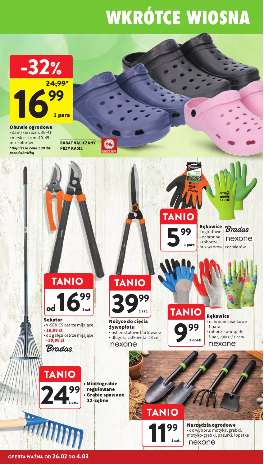 Gazetka promocyjna Intermarche - Gazetka promocyjna - ważna 26.02 do 04.03.2026 - strona 40 - produkty: Gra, Noż, Nożyce, Obuwie, Rękawice, Sekator, Ser