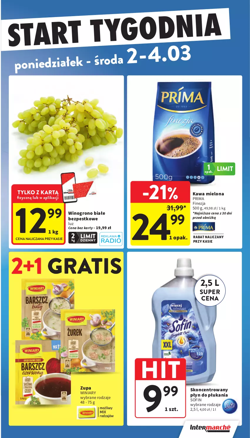 Gazetka promocyjna Intermarche - Gazetka promocyjna - ważna 26.02 do 04.03.2026 - strona 43 - produkty: Gra, Kawa, Kawa mielona, Płyn do płukania, Prima, Winiary, Wino, Zupa