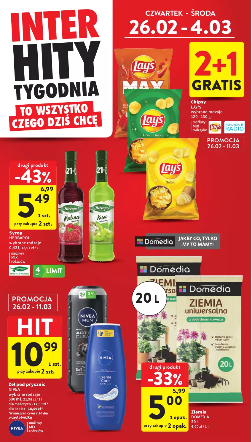 Gazetka promocyjna Intermarche - Gazetka promocyjna - ważna 26.02 do 04.03.2026 - strona 6 - produkty: Chipsy, Gra, Herbapol, Nivea, Syrop